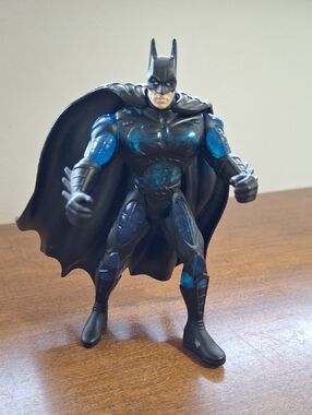 Batman Neon Armor Action Figure - Black & Blue Superhero Toy Vintage 1996